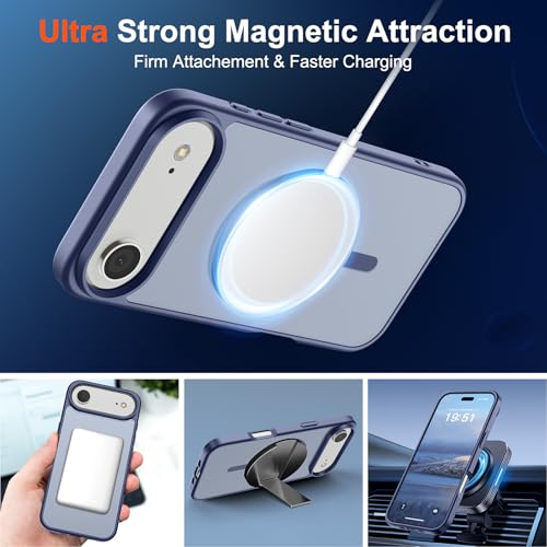 Image of SUPFINE Magnetic for iPhone Air Case (Compatible with MagSafe)(Military Grade Drop Protection) Slim Translucent Matte Shockproof with Anti-Fingerprint Phone Cover for 17 Air,Lavender Gray