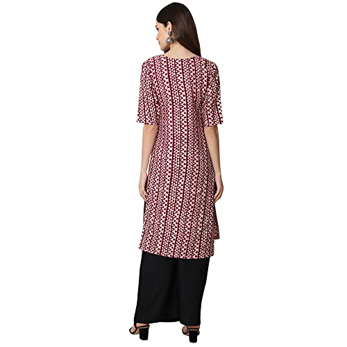 Image of Pinkmint Women's Crepe Digital Print Straight Kurta