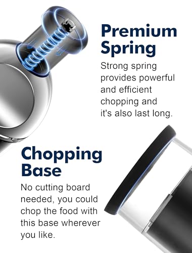 Image of Food Chopper, Hand Chopper Dicer Easy to Clean, Manual Slap Vegetable Chopper Onion Cutter, Garlic Chopper Mincer for Onion, Nut, Tomato, Pepper, Celery, etc