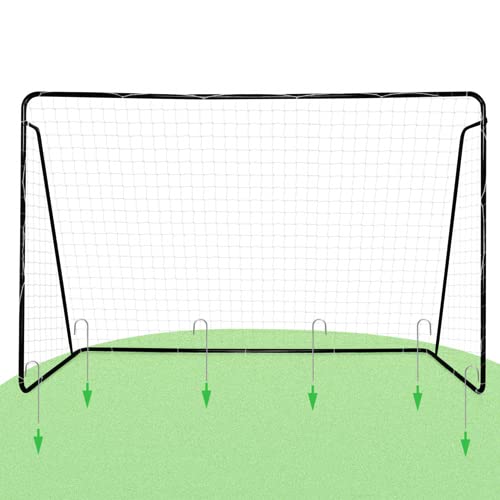 LALAHO But de Football Extérieur 300 x 200 x 120 cm Cage de Foot Portable Poteau en Acier Galvanisé Filet en PE Résistant