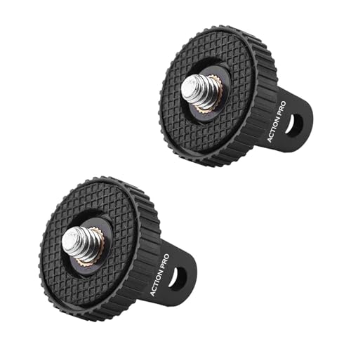 Image of Action Pro 1 /4 inch Thread Tripod Mount Adapter with Stainless Steel Insert Compatible with GoPro Hero 13 /12 /11 /10 /9 /8 /7 /6 /5 /4, Insta360, DJI Osmo Pocket, SJCAM, Xiaomi & Yi Action Cameras (Pack of 2)