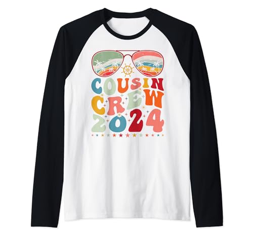 Cousin Crew 2024 Family Matching Women, Girls, Groovy Outfit Raglan Baseball Tee