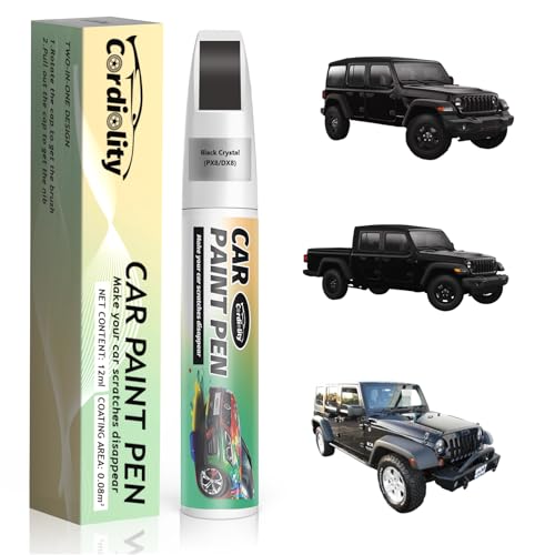 Image of Car Touch Up Paint Black Crystal(PX8 /DX8) for Jeep, Color Accurate Car Scratch Repair Remover Pen Fix Auto Paint Chips and Nicks