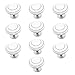 Ebeta 10 x Poignées et Boutons de tiroir Boutons de tiroir, Poignée de Porte céramique, Boutons de Meubles (Double Cercle d'argent - Blanc)