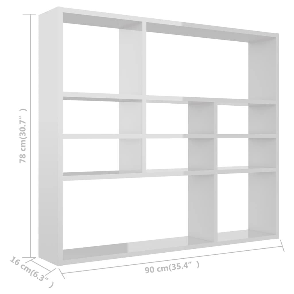 Mensole galleggianti con 10 cubi quadrati cubici da parete, mensole cubiche per camera da letto, soggiorno, bagno, vetro bianco, 90 x 16 cm