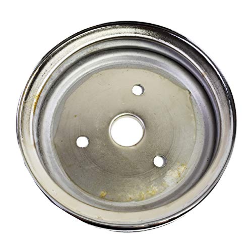 A-Team Performance - Crankshaft Pulley Double-Groove Swp Short Water Pump - Compatible With Small Block Chevy Sbc 262 265 267 283 302 305 307 327 350 400 Chrome Steel #TOP4