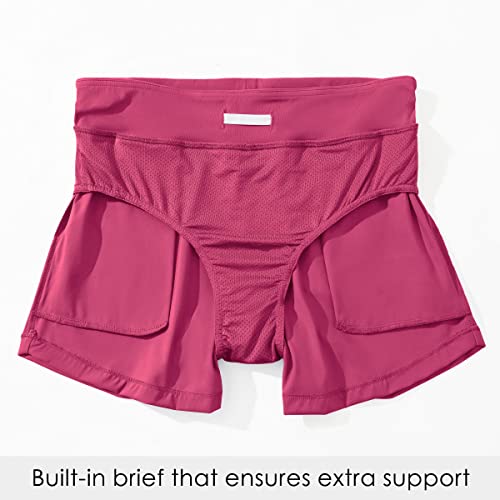 Pantalones cortos de natación mujer Willit playa forro rosa 6