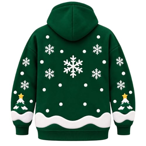 Christmas Hoodie with Dog Pouch Men Cute Fleece Hoodies Zipper Pockets - image 6