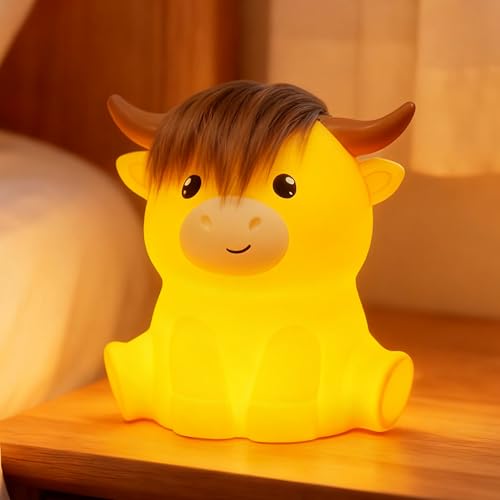Myratts Highland Cow Night Light with Dimmable Timer