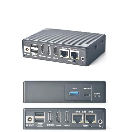 youyeetoo FriendlyElec NanoPC-T6 Box LTS Version - 8G RAM 64G ROM 6 Tops AI Box Dual 2.5G Ethernet 4K HDMI in Support Openwrt OMV NAS Media Center - 1PCS with PSU