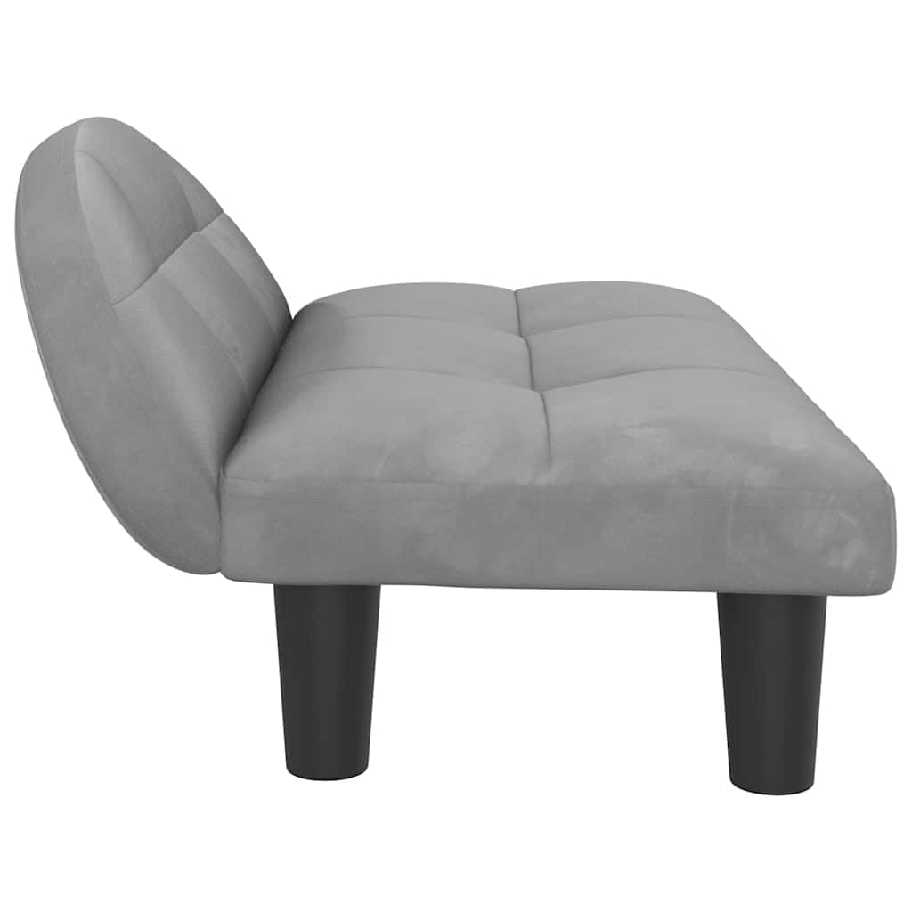 Cuccia per cani in velluto grigio chiaro, 70 x 52 x 30 cm, con imbottitura in schiuma, divano e cuscino antiscivolo, rivestimento lavabile, protegge le articolazioni, per cuccioli, per