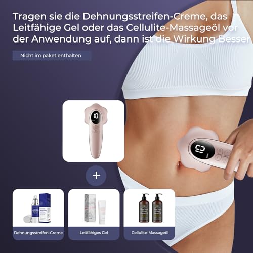 Oranmagic Cellulite Massagegerät Anti Lipödem Handmassagegerät, Nachgewiesene Wirksamkeit, mit 6 MassageköPfen, Geeignet für Bauch, Taille, Arme, Beine, Gesäß (Roségold)
