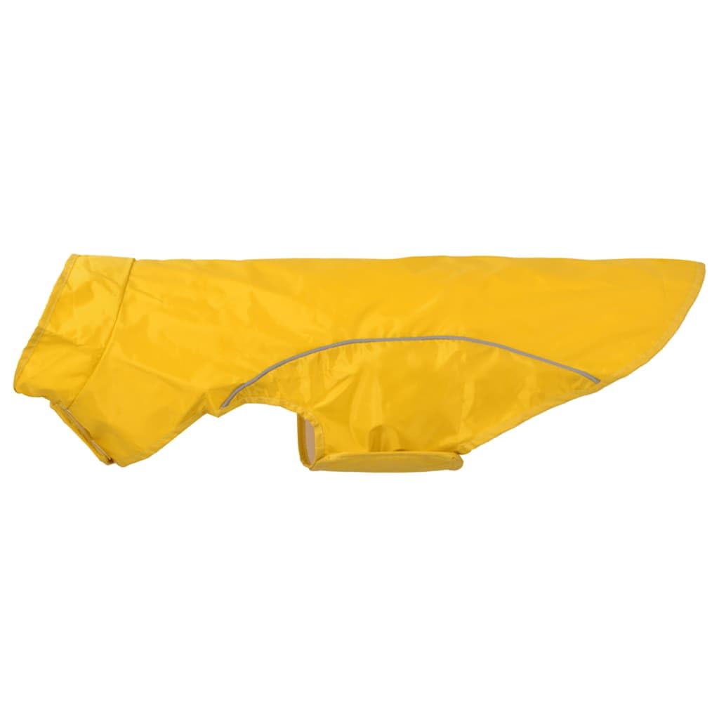Płaszcz przeciwdeszczowy dla psa, żółty, z poliestru z paskami odblaskowymi, rozmiar XL na szyję 54 cm, obwód klatki piersiowej 60-78 cm, długość pleców 55 cm, wodoodporny, ochrona przed