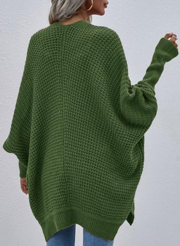 Image of Dokotoo Women's 2026 Fashion Casual Oversized Open Front Batwing Long Sleeve Chunky Knit Cardigans Sweaters Outerwear Coats