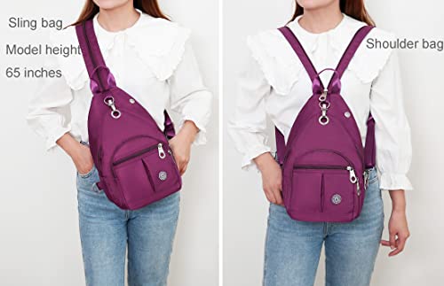 Momoty PHC303-PURPLE Mini Backpack Waterproof Lightweight Daypack Crossbody Sling Bag Casual Travel Bag 4L  thumb #1