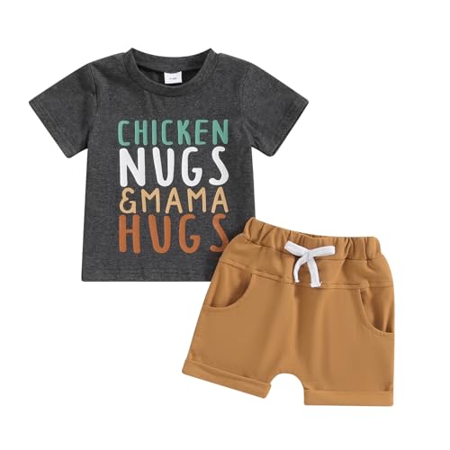 Image of Infant Baby Boy Farm Clothes Western Cow/Animals Farm Themed Shirt Top Solid Short Pant 2Pcs Summer Short Outfits