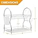 ALHAKIN Dish Drying Rack, 2 Tier Dish Rack with Drain Board Kitchen Organizer, Chrome