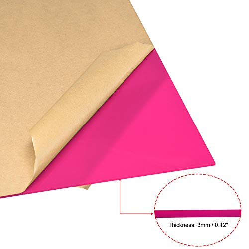 Image of uxcell 2pcs Pink Cast Acrylic Sheet,12 inch x 12 inch,3mm Thick,Plastic PMMA Acrylic Board for Signs Display Projects,Craft