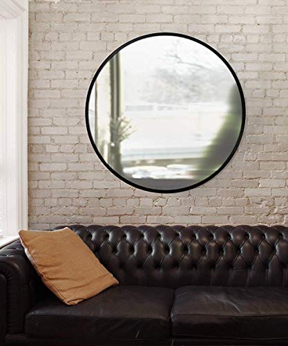 Umbra Hub 24” Circular Mirror by Umbra ­­– Round Mirror for Entryways, Washrooms, Living Rooms and More, Black