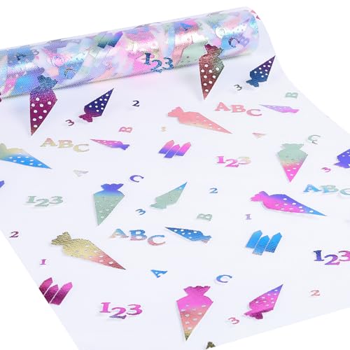 Kesote Einschulung Deko Tischläufer Einschulung Mädchen Schulanfang Junge Tischdecke Schulkind Zuckertüte Tischband Schuleinführung Geschenkpapier 123 ABC (300 x 28 cm)