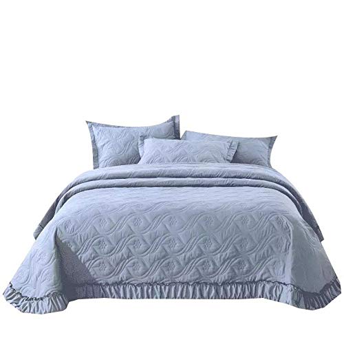 Colchas De Cubrecama Acolchadas De Doble Cara Ropa De Cama De 3 Piezas Cómodos Algodón Edredones Bouti Multifuncionales Sábanas Mantitas Y Fundas De Almohada,B-King:245X265cm+50x70cmx2