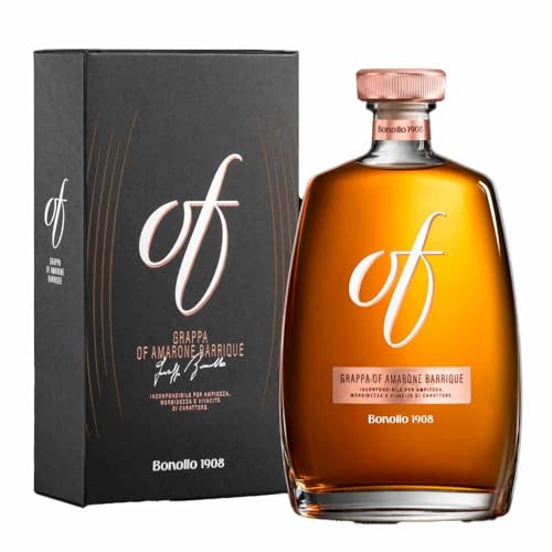 Grappa OF Amarone Barrique Bonollo – Premium italienische Edelgrappa aus Amarone-Trester – In...
