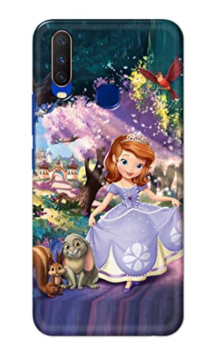 Image of PRINTFIDAA Cartoon Little Girl with Crown and Pet Animals Printed Designer Hard Case for Vivo Y15 / Vivo Y17 / Vivo U10 Back Cover -(e) RPM1008