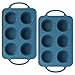 iheyfill 2 Pezzi Stampo Muffin in silicone per 6 tazze,Stampi Muffin con telaio in acciaio INOX, antiaderenti Ø 7 cm Teglie per muffin, cupcake e budino
