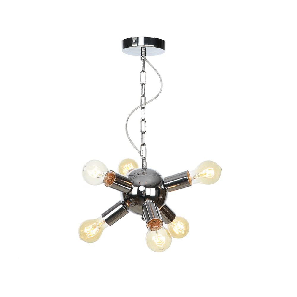 SYAXVOM Semi Flush Mount Ceiling Light Fixture,Sputnik Chandelier,Ceiling Lamp with E27Base for Farmhouse Dining Room Living Bedroom Study Kitchen/Chrome/9Alights