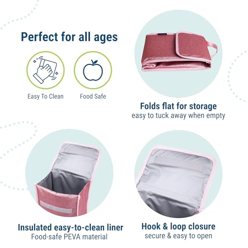 Image of Wildkin 55902 Lunch Bag, One Size, Pink Glitter