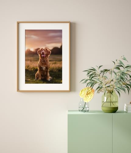 Anhow Passepartout Karton 30x40 cm für Bildformat DIN A4 (19,5x29,5 cm), Passepartout 30x40 cm Außenmaße Innengröße 19,5x29,5 cm für Bilder, Fotos, Kunstdrucken - Beige/ 1,5 mm