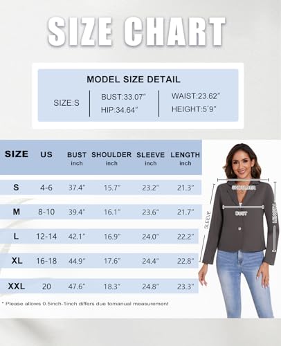 Linen Blazers Womens Notch Lapel Long Sleeve Lightweight Two Button Suit Jacket Blazers Elegant Business Formal(White M)4