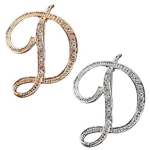 Image of Letter Brooch Pins, Alloy Lapel Pin Gold and Silver for Women, Girls, Men