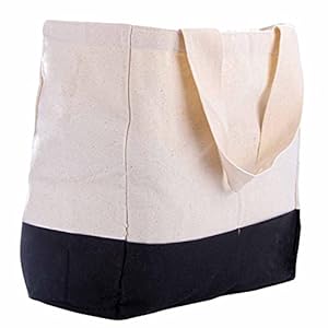 Shopper Baumwolltasche Einkaufstasche aus Baumwolle mit vielen Fächern; Leinen Tragetasche & Handtasche XXL mit 54 x 38…