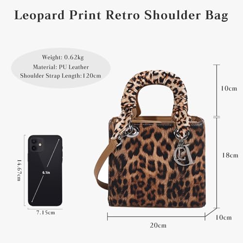 Image of Leopard Print Handbag - Women's PU Leather Crossbody Bag, Waterproof, Fashion Messenger & Satchel Bag
