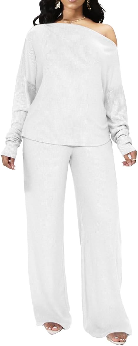 SxClub Two Piece Outfits for Women Casual Sweatsuits Pullover Tracksuit Workout Pants Set
