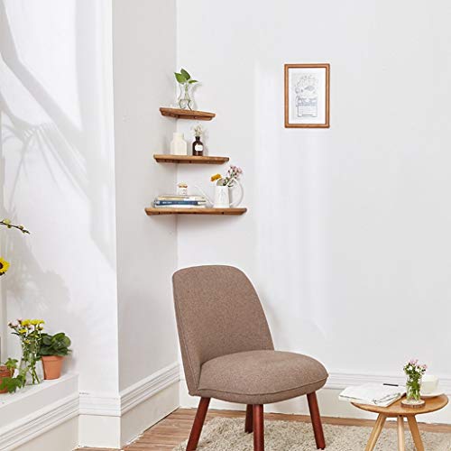 LIN HE SHOP Effen Hout Eiken Rond Einde 1 STKS Drijvende Hoek Plank Muur gemonteerd Opbergplank Organizer Hoek plank… - Image 5