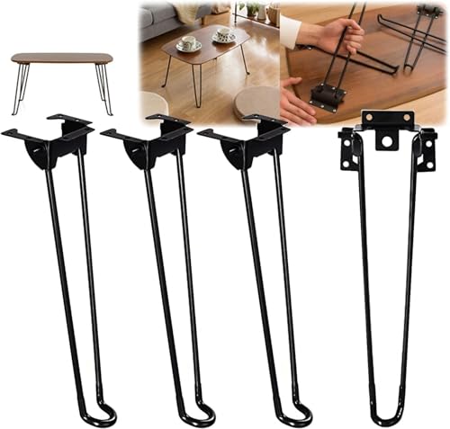 おしゃれ 折り畳み脚 黒 折りたたみ 脚 テーブル 脚 アイアン 高さ20 32 42 50 60 72 4本 テーブル脚 ネジ付き 折れ脚 座卓用、ローテーブル 脚 取り付けが簡単 ブラック 傷・滑り防止、家具脚 鉄製 コーヒーテーブルサポート脚 (オリ