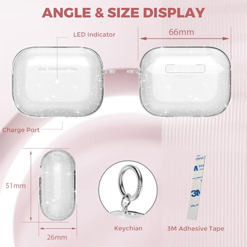 Image of OTOPO for Airpods 4 Case Clear with Cleaning Kit 2024, Soft TPU Transparent Apple AirPods 4th Generation Protective Cover Skin Women Men for iPod 4 Case, Glitter Clear