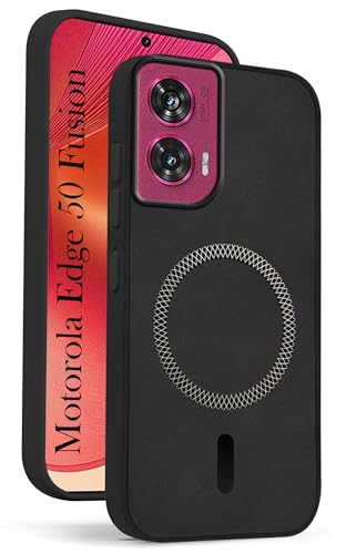 Image of Jkobi Leather Finish Back Cover Case for Motorola Moto Edge 50 Fusion (MagSafe Compatible Wireless Charging | Soft Touch | Camera Bump Protection)