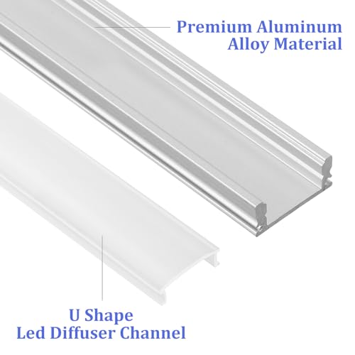 Canal bande LED aluminium argenté U diffuseur laiteux éclairage accentuation hôtel - 3