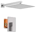 KOJOX Shower system, Rain Shower Head with shower valve Shower Set Combo with Trim Kit (Brushed Nickel)