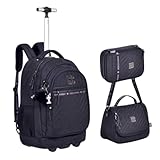 Kit Mochila Rodinha Lancheira Estojo Rebecca Bonbon Crinkle (Preto)