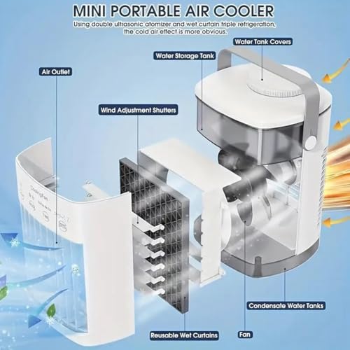 Climatiseur portable silencieux multi-vitesse pour rafraîchir chambre et bureau - 4