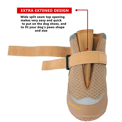 QUMY 2PCS Dog Shoes for Hot Pavement Boots for Dogs Summer Booties Heat Protection Mesh Breathable Nonslip with… - Image 6