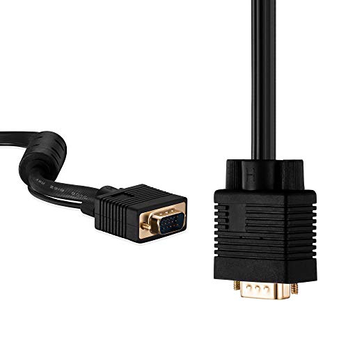 Image of VGA Cable with Audio, VGA Cable with Audio 3.5mm AUX Jack HD15 Male to Male M /M VGA SVGA UXGA with Auxiliary Headset Stereo Sound Connection Wire Cord Plug for LCD LED Monitor(30 Ft