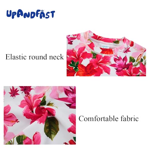 Image of upandfast Girls Rash Guard Set Long Sleeve Two Piece Swimsuit with UPF 50+ Sun Protection for Girls 3-8 Years
