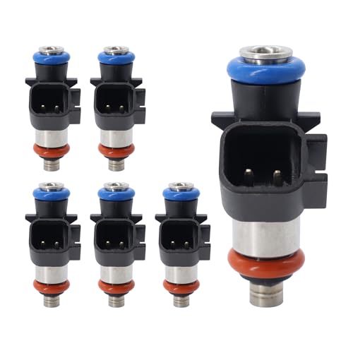 HiSport 0280158313 Fuel Injectors Compatible with Jeep Cherokee 3.2L V6 2014 2015 2016 2017 4 Holes Replace 4627794AA 6PCS