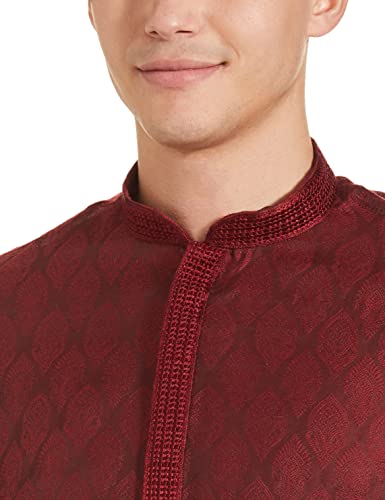 Image of Manthan Men's Art Silk Full Sleeves Ethnic Knee Length Kurta