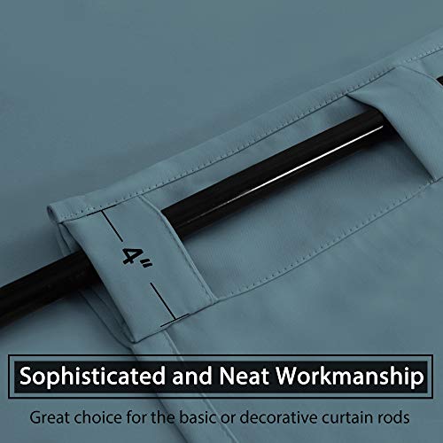 H.versailtex Blackout Curtains Thermal Insulated Window Treatment Panels Room Darkening Blackout Drapes For Living Room Back Tab/Rod Pocket Bedroom Draperies, 52 X 84 Inch, Stone Blue, 2 Panels #TOP2